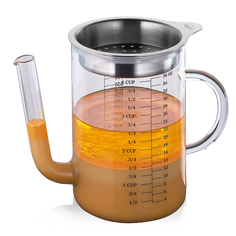 Fat separator jug glass